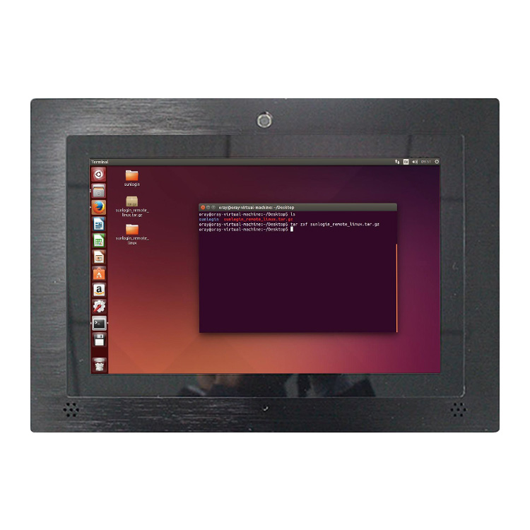 Power Tools For Linux - 堅牢な10インチタッチオールインワンPC、Linux OS搭載パネルPC、PoE給電、ファンレス産業用PC、マイク、カメラ、GPIO、リレー、端子付き