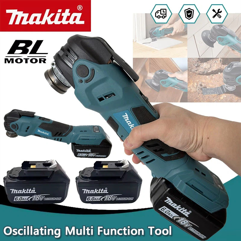 Power Tools Makita - マキタ ブラシレス振動多機能ツール 電動ノコギリ トリマー/シャベル/切断木工ツール付き 18Vバッテリー