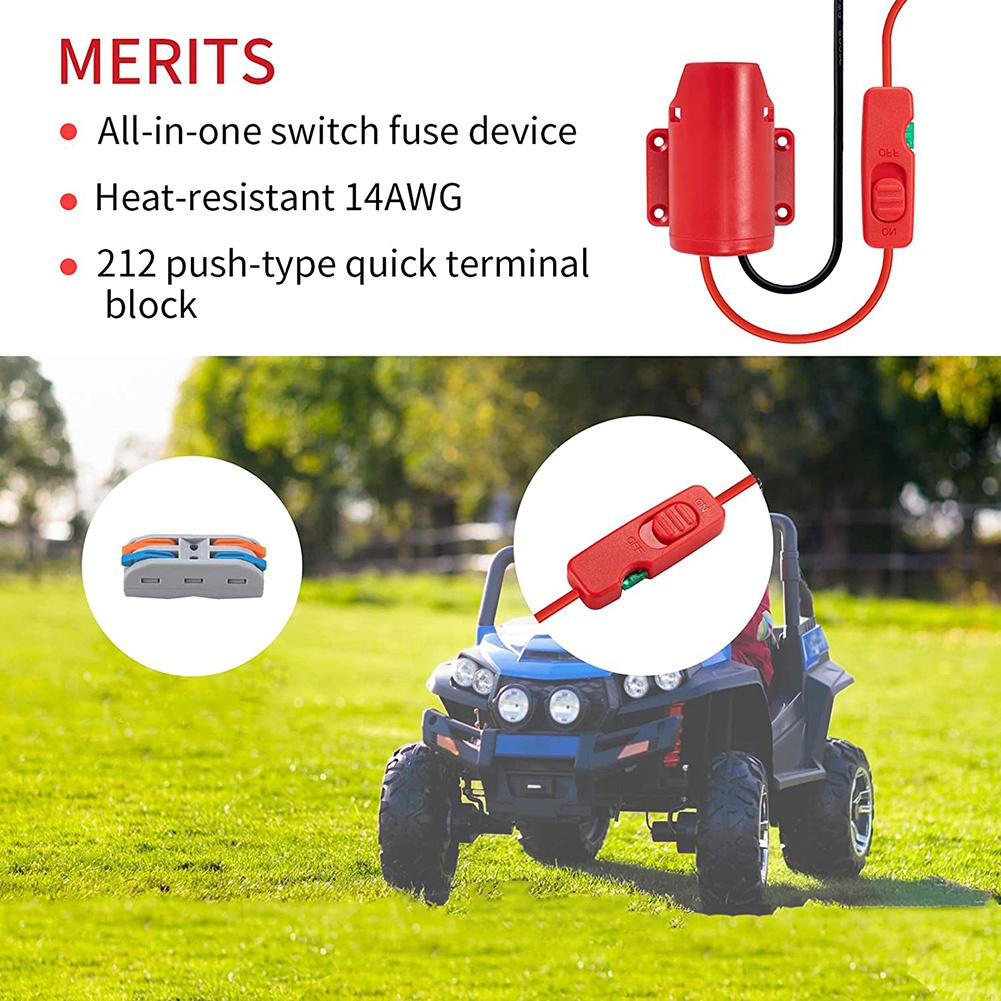 Power Tools Mall - MALL パワーホイールアダプター 12V バッテリーアダプター用 バッテリーコンバーターキット スイッチヒューズとワイヤーターミナル付き