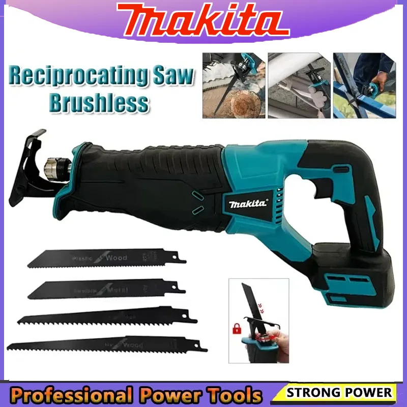 Power Tools Makita - マキタブラシレスレシプロソーレシプロソーポータブルコードレス電動工具 4 個の鋸刃付き 20V18V バッテリー用