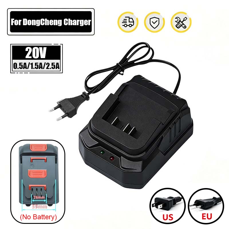 Power Tools Dongcheng - 東城20V 0.5A 1.5A 2.5Aリチウム電池充電器BL1415/1815/1830/1850 EU USリチウム電池電動工具急速充電器