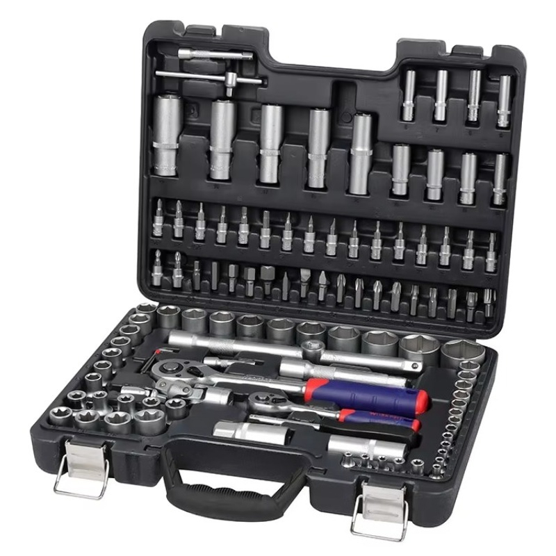 Power Tools Professional - 108ピース プロ仕様 自動車修理工具セット CRV鋼製レンチソケットツールキット ハードケース ハンドパワー