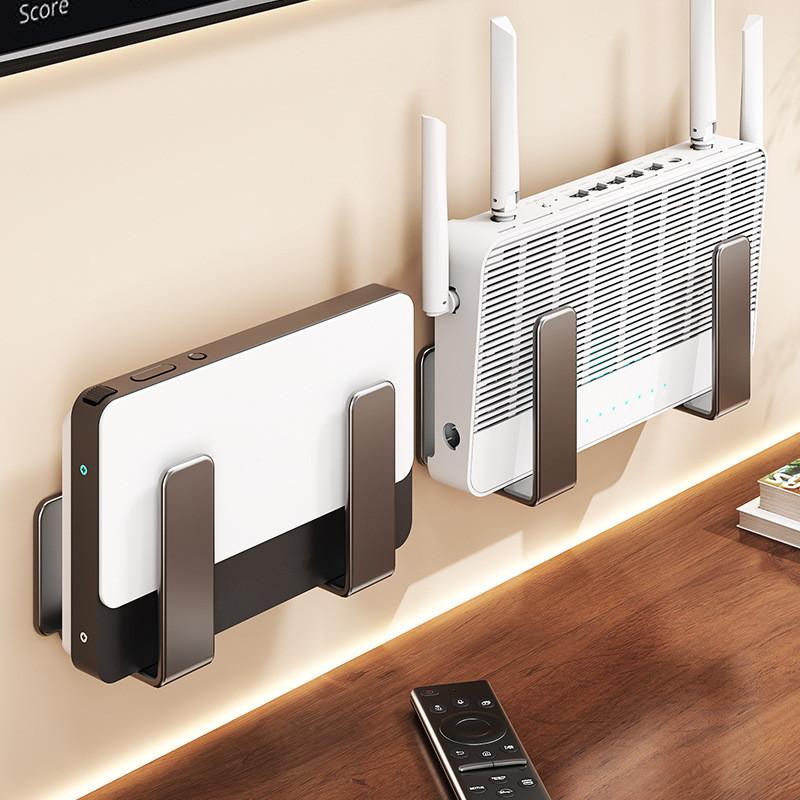 Power Tools Storage - 壁掛けルーター電源タップホルダー炭素鋼多機能Wifi配置ラック省スペースドリル不要壁サポートブラケット