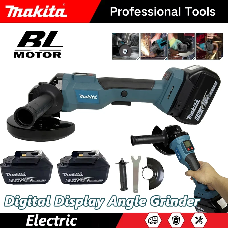 Power Tools Makita - マキタツール 125MM ブラシレス電動アングルグラインダー デジタルディスプレイ 金属/木材研磨用 18V