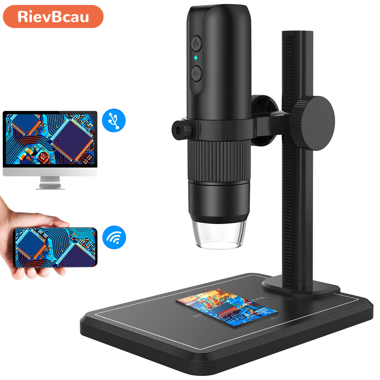 Power Tools Zoom - デジタル顕微鏡プロフェッショナル USB 8 LED 内視鏡 1600X
