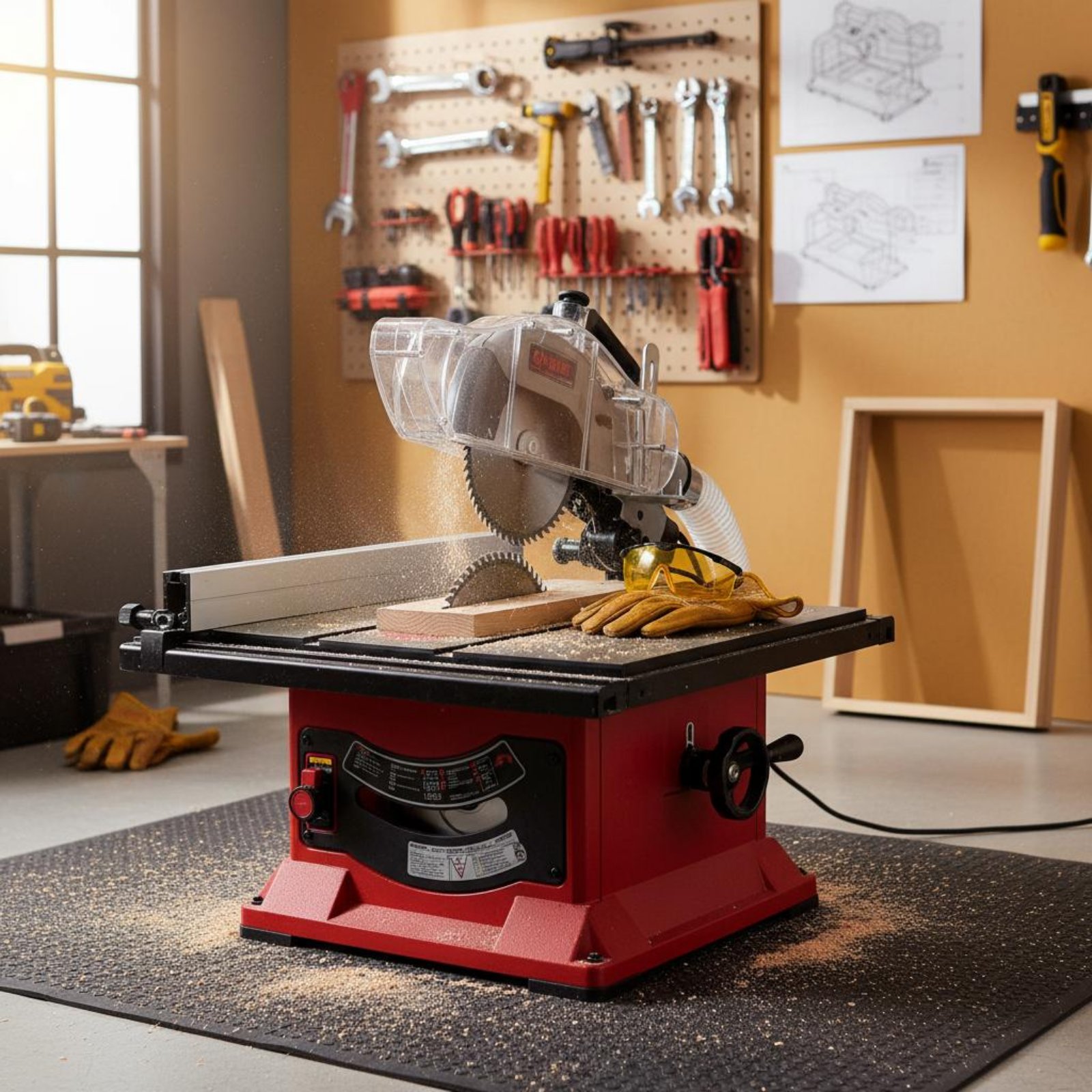 Power Tools Vacuum - テーブルソー用ダストガード 透明クリアソーブレードカバー ダストカバーガード 真空対応電動工具用安全ガード 取り付け簡単