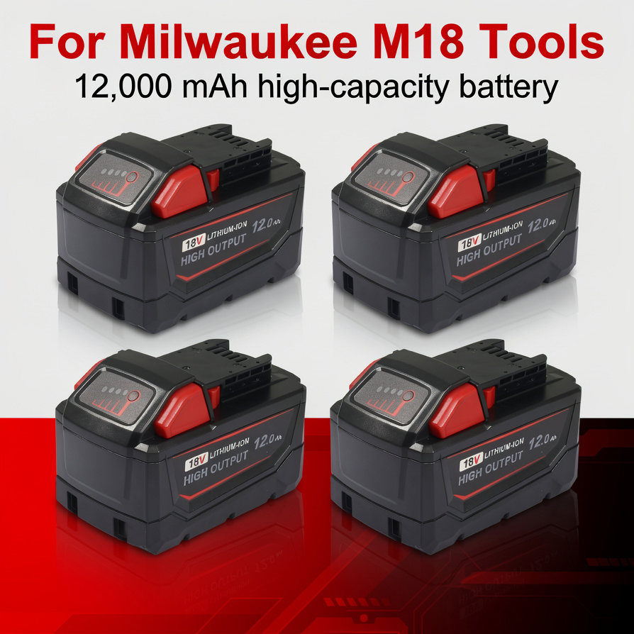 Power Tools Milwaukee - 4パック 18V 12.0Ah 高出力バッテリー交換用 ミルウォーキー M18