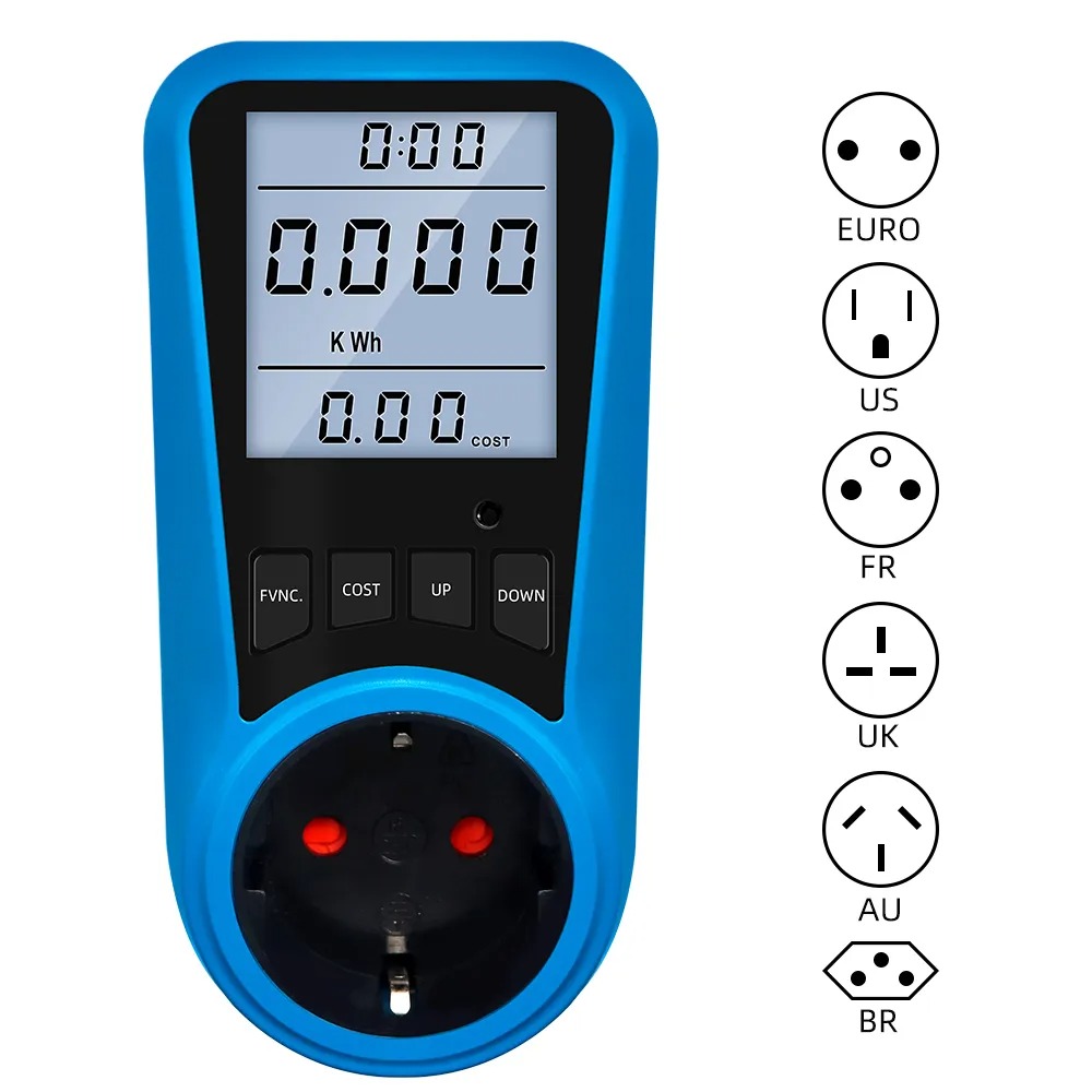 Power Tools Uk Review - EU プラグソケットデジタル電流計電圧計 AC パワーメーター時間ワット電力エネルギーテスター電力計米国英国 AU FR