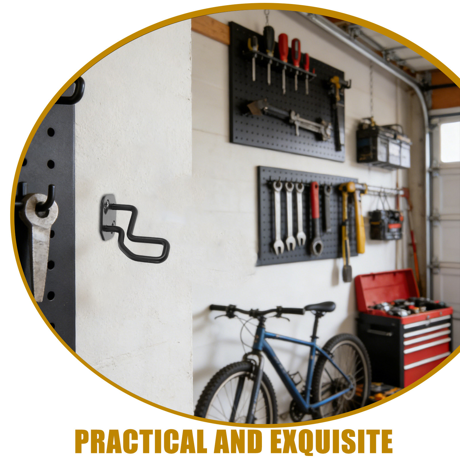 Power Tools Storage - 2個入りヘビーデューティーガレージフック、鉄製壁掛けツールオーガナイザー、自転車、電動工具、はしご、ホース、ロープ、ガレージ収納用