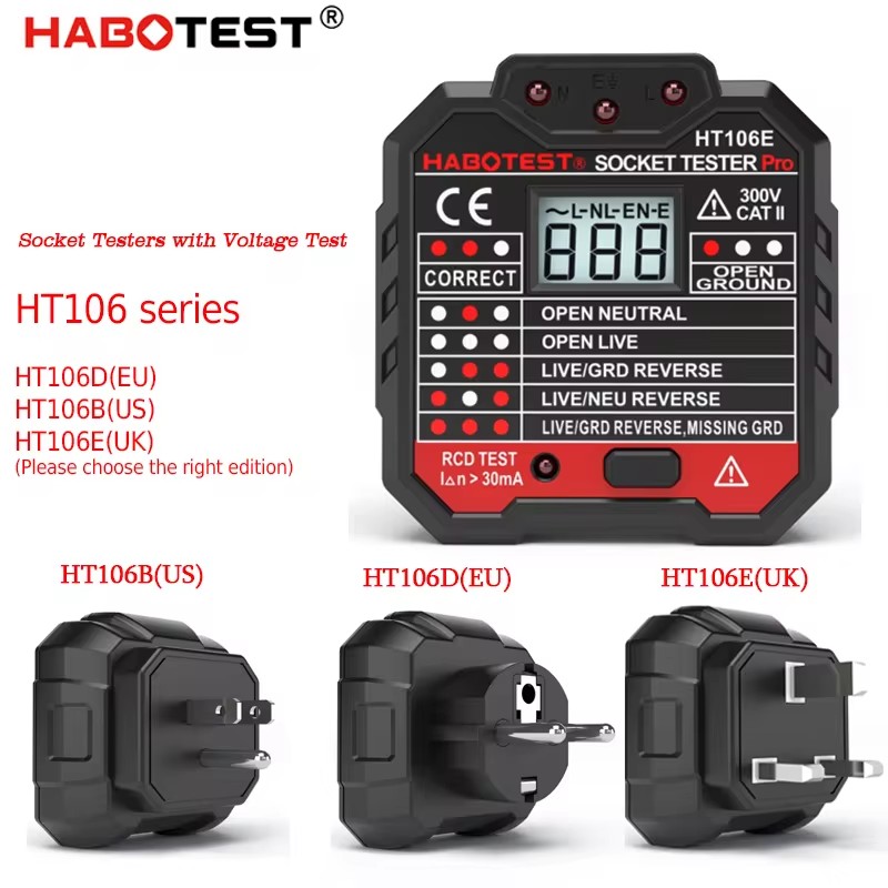 HT106デジタルソケットテスター,プロ電圧,30ma rc - Power Tools Uk Review のレビューと価格