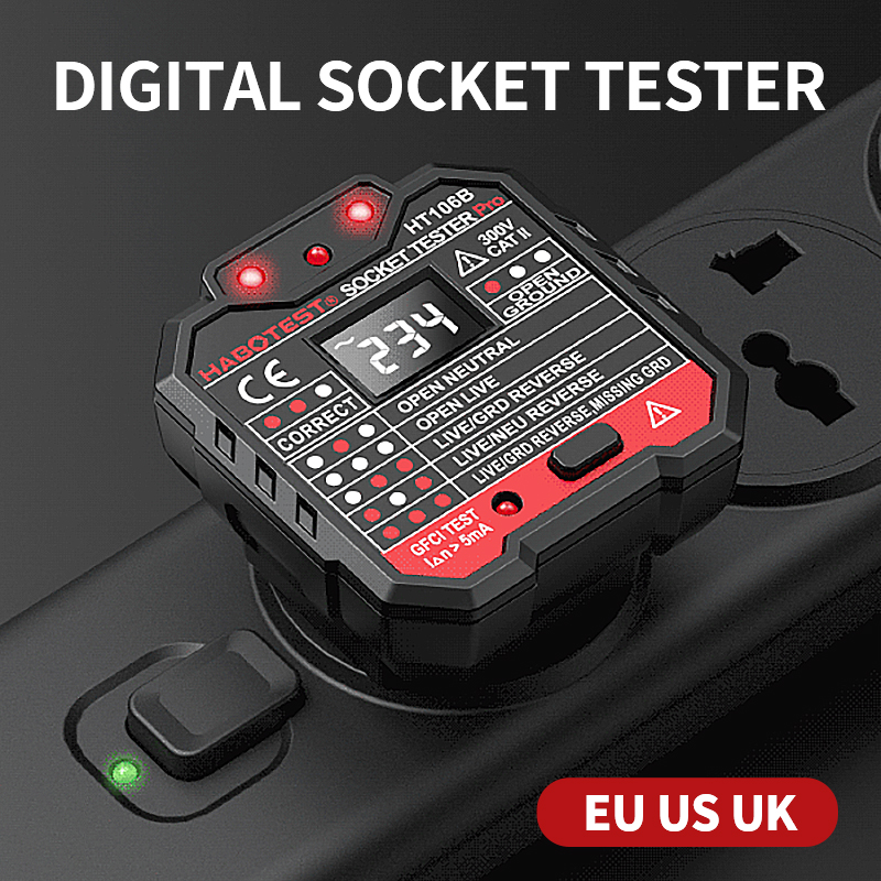 HT106デジタルソケットテスター,プロ電圧,30ma rc - Power Tools Uk Review のレビューと価格