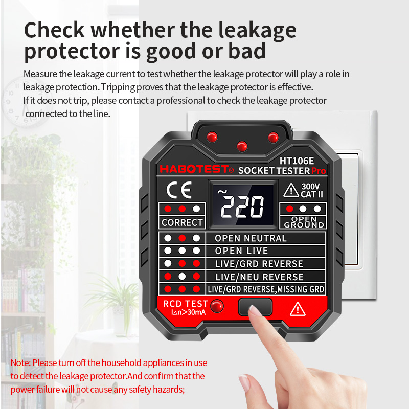HT106デジタルソケットテスター,プロ電圧,30ma rc - Power Tools Uk Review のレビューと価格