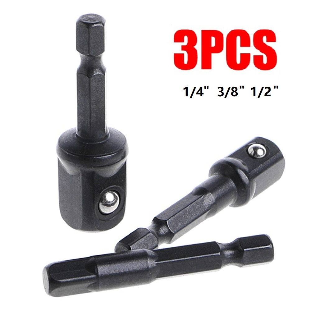 3個入りソケットアダプターセット、1/4インチ、3/8インチ - Power Tools Extension のレビューと価格