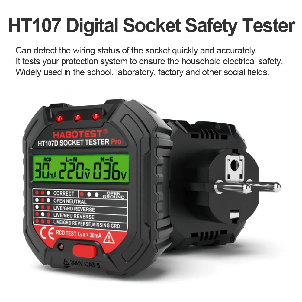 HT106/HT107 デジタルコンセントソケット検出器電圧 - Power Tools Uk Review のレビューと価格
