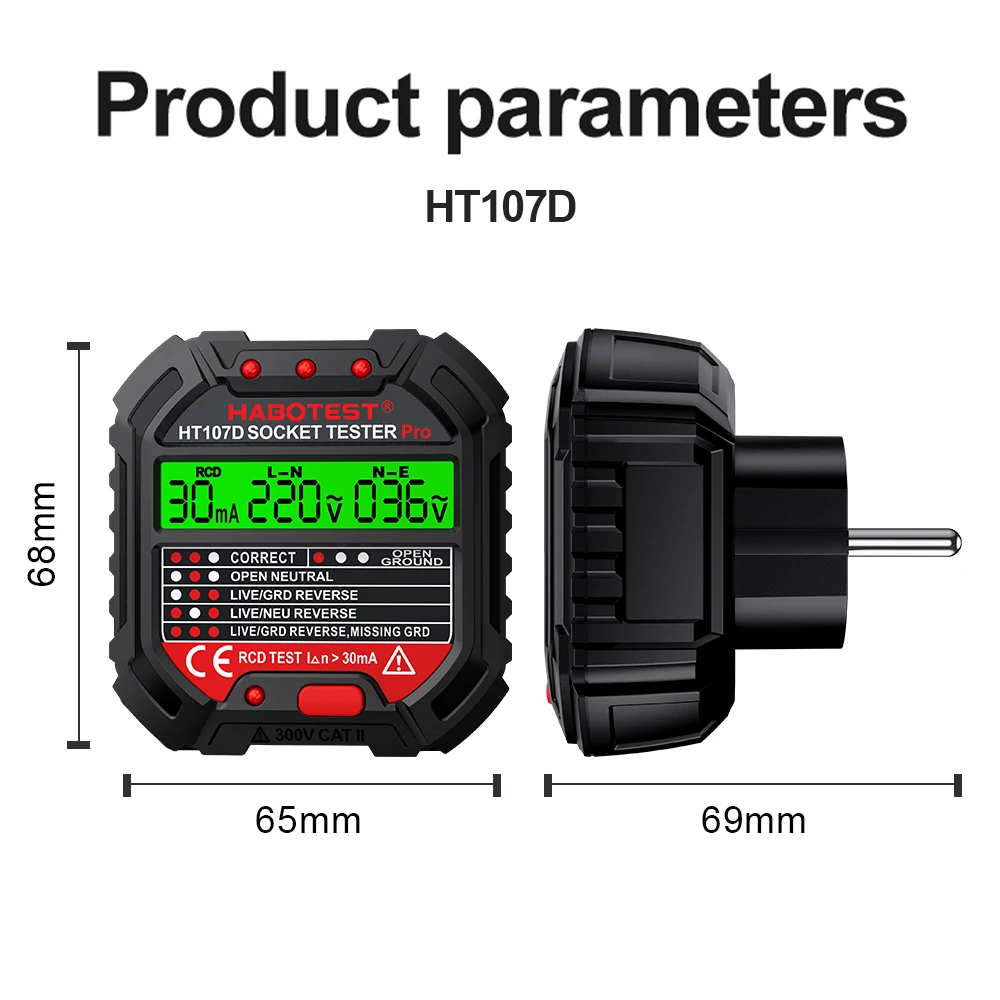 HT106/HT107 デジタルコンセントソケット検出器電圧 - Power Tools Uk Review のレビューと価格