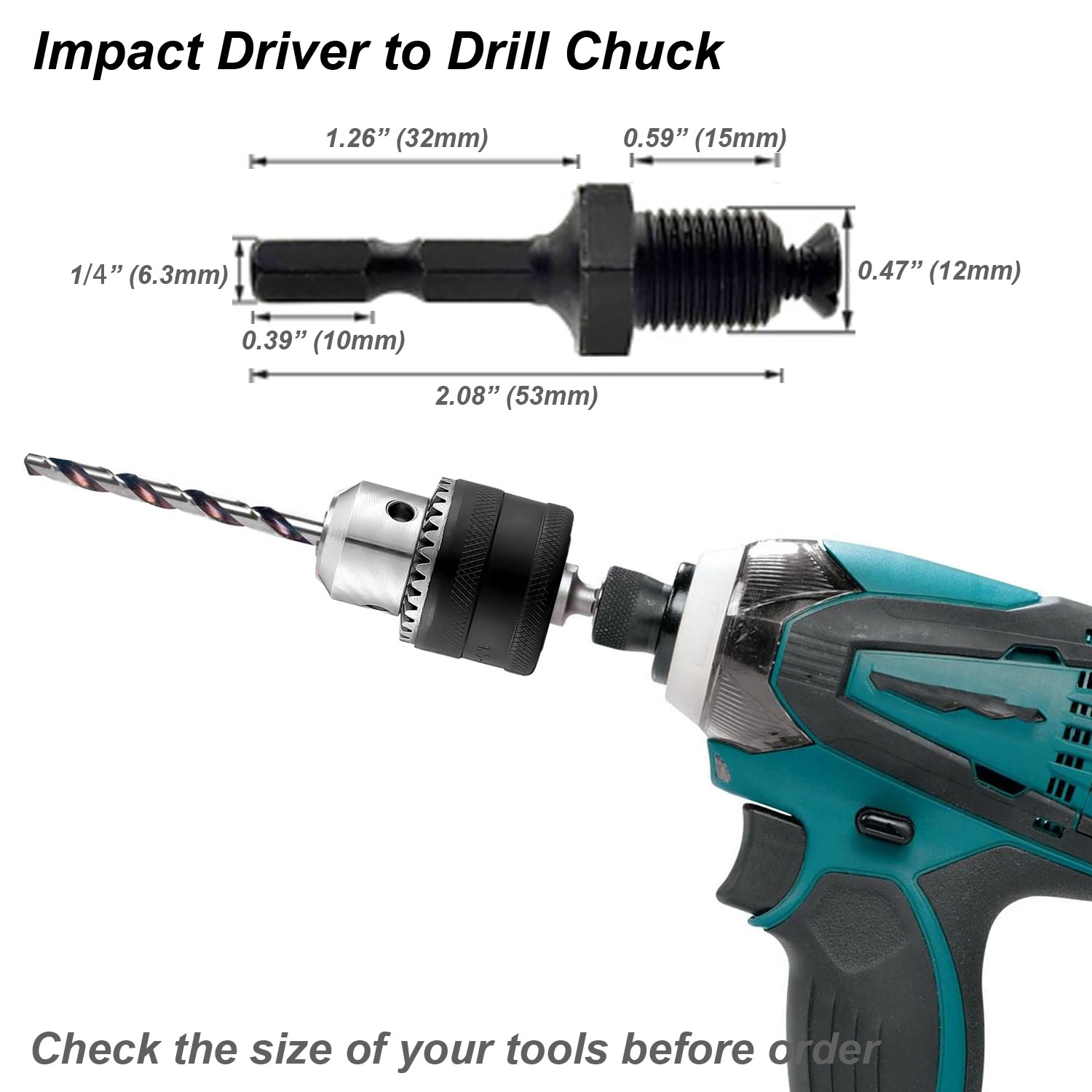 ドリルチャック変換アダプタ インパクトレンチ用 パワードライ - Power Tools Plus のレビューと価格