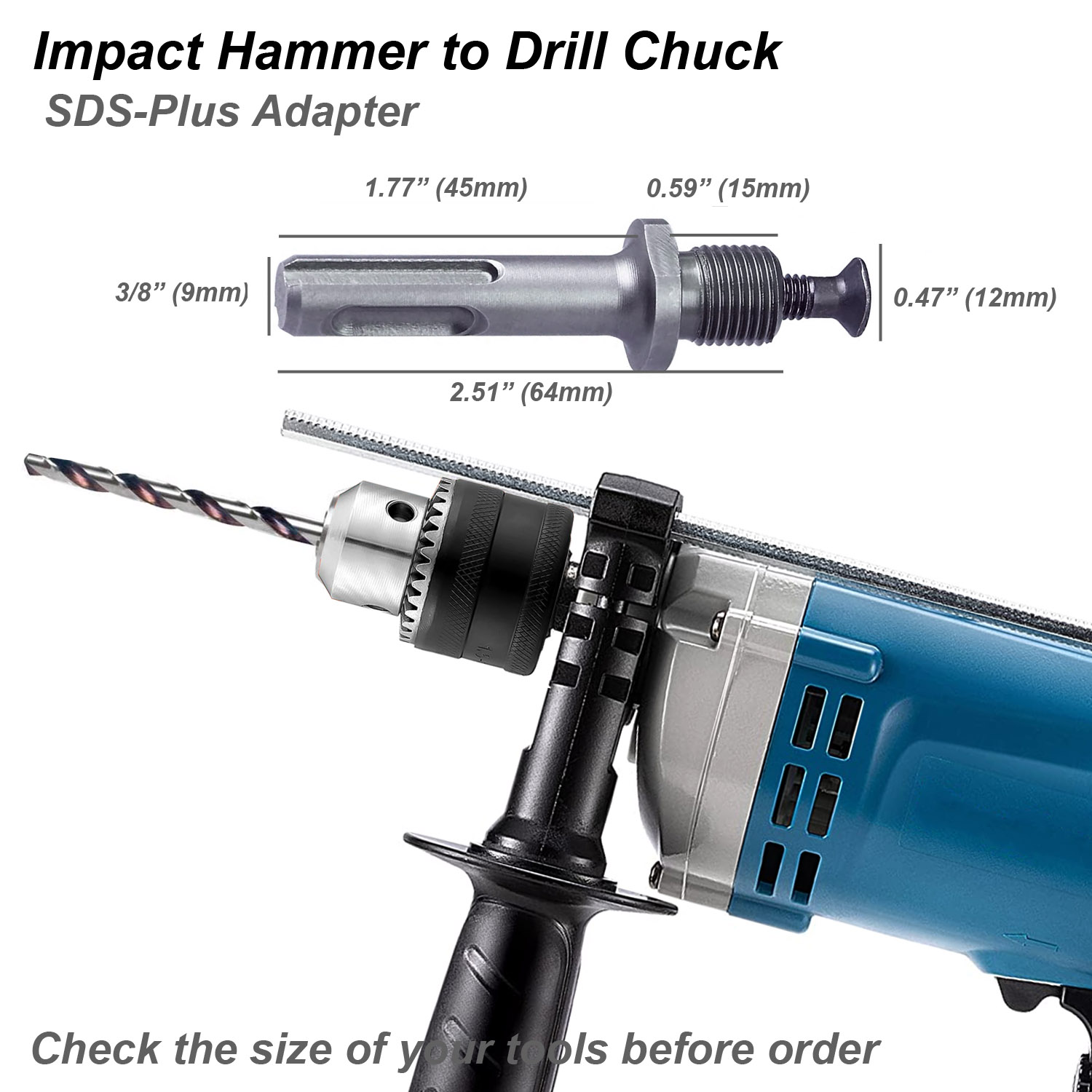 ドリルチャック変換アダプタ インパクトレンチ用 パワードライ - Power Tools Plus のレビューと価格