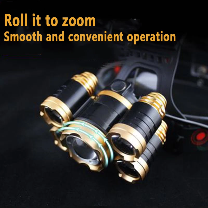 5LED T6 ヘッドランプズーム懐中電灯トーチ充電式防水ス - Power Tools Zoom のレビューと価格