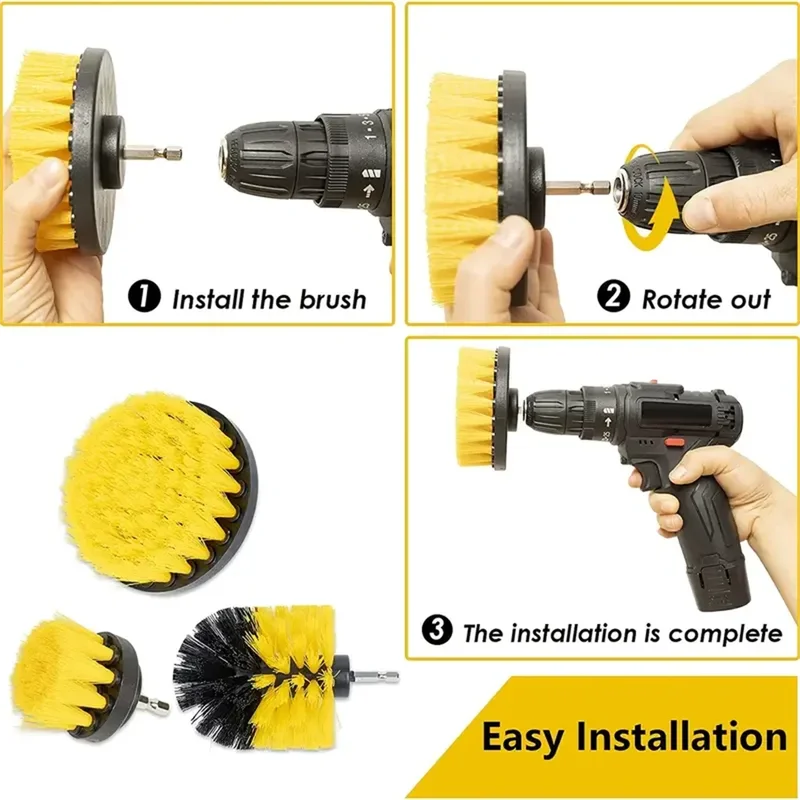 3個/セット パワードリルブラシセット - ポータブルスクラ - Power Tools Tool Box のレビューと価格