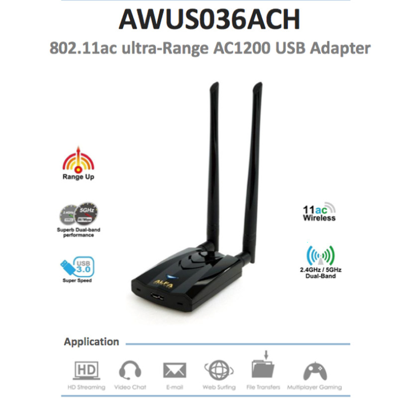 新しい ALFA AWUS036ACH は RTL8812A - Power Tools For Linux のレビューと価格