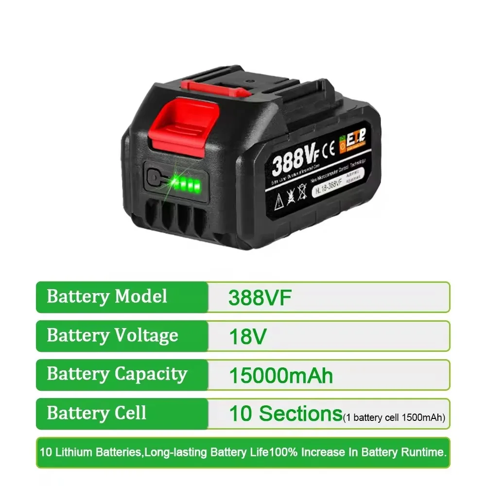 18V 388VF バッテリー 22500mah 15000 - Power Tools Universal Battery のレビューと価格