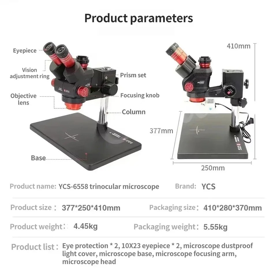 YCS 6558X 三眼顕微鏡 高解像度 6.5-58倍ズー - Power Tools Zoom のレビューと価格