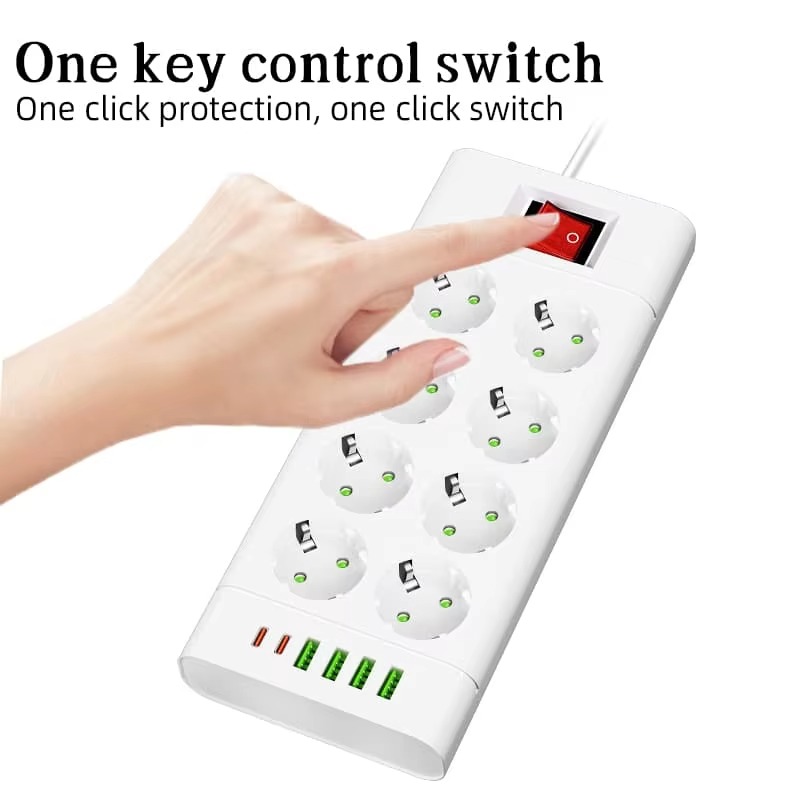 EUプラグ電源タップ延長コード、6、8、または10個のコンセ - Power Tools Extension のレビューと価格