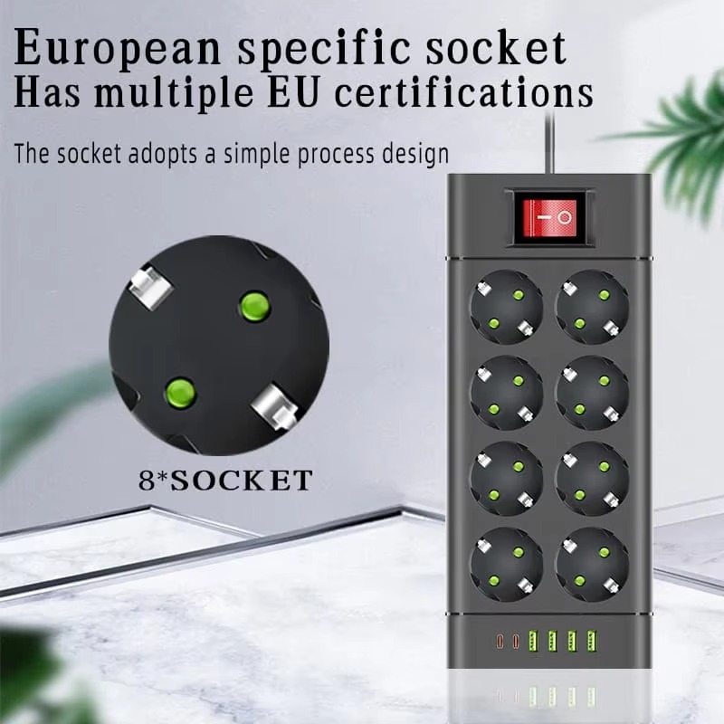 EUプラグ電源タップ延長コード、6、8、または10個のコンセ - Power Tools Extension のレビューと価格