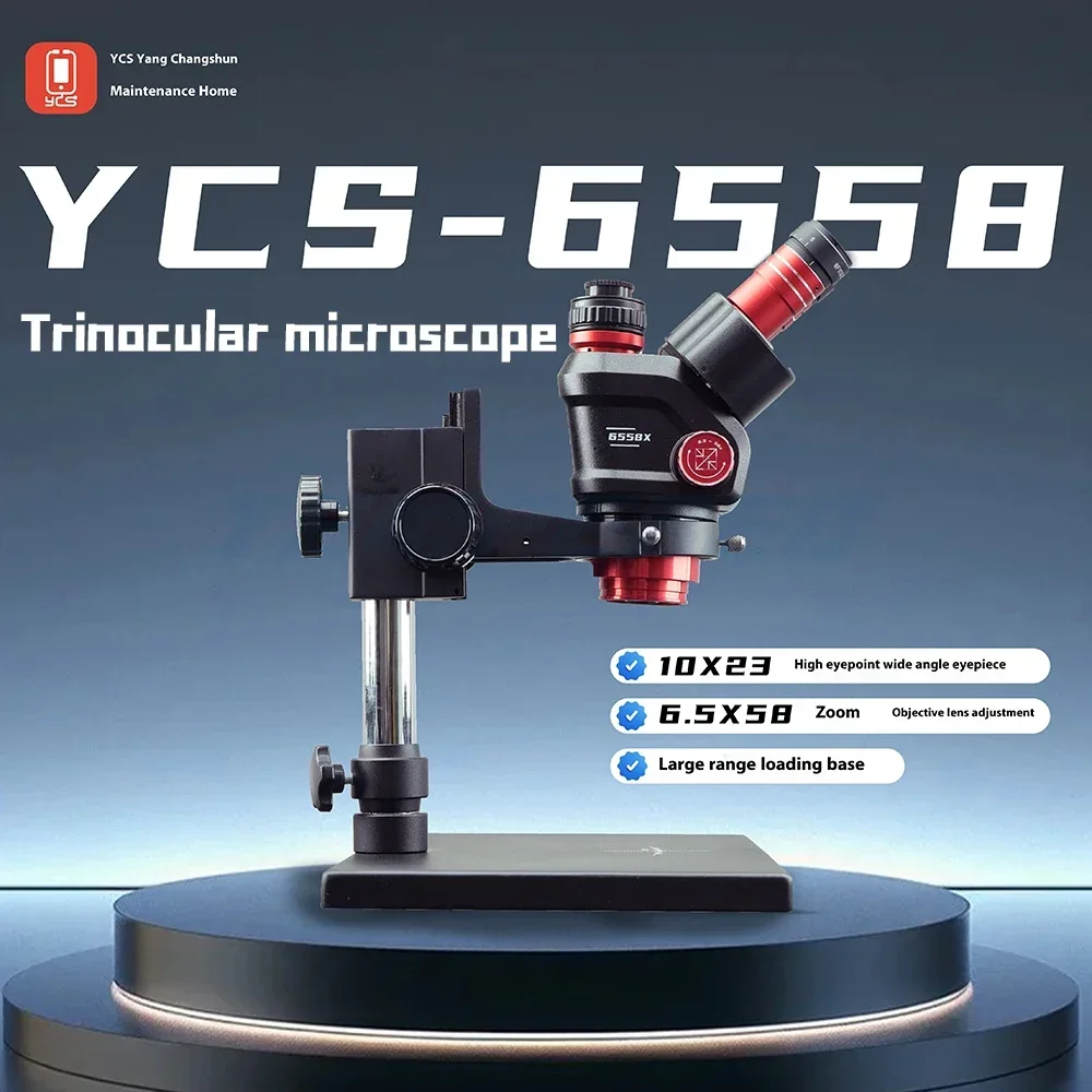 ベース付きYCS-6558S HD三眼顕微鏡,携帯電話用4K - Power Tools Zoom のレビューと価格