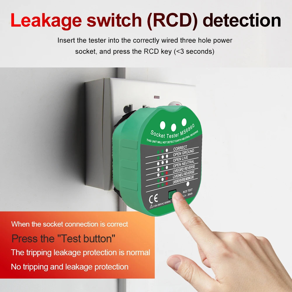 電圧テストソケット,rcdソケット,磁気入力,ゼロライン,極 - Power Tools Uk Review のレビューと価格