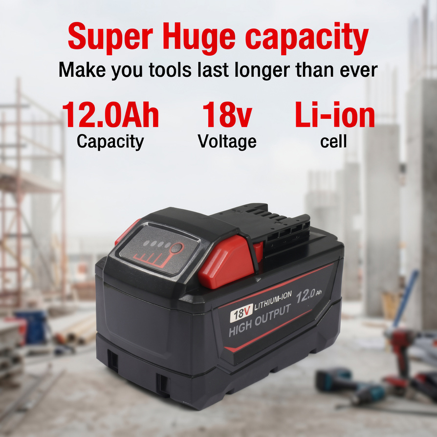 4パック 18V 12.0Ah 高出力バッテリー交換用 ミル - Power Tools Milwaukee のレビューと価格