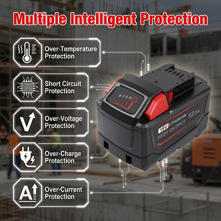 4パック 18V 12.0Ah 高出力バッテリー交換用 ミル - Power Tools Milwaukee のレビューと価格