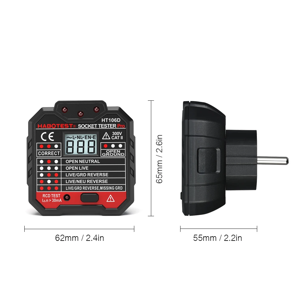HT107 Pro デジタルソケットテスター、5mA/30m - Power Tools Uk Review のレビューと価格