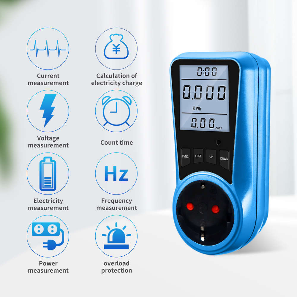 EU プラグソケットデジタル電流計電圧計 AC パワーメータ - Power Tools Uk Review のレビューと価格