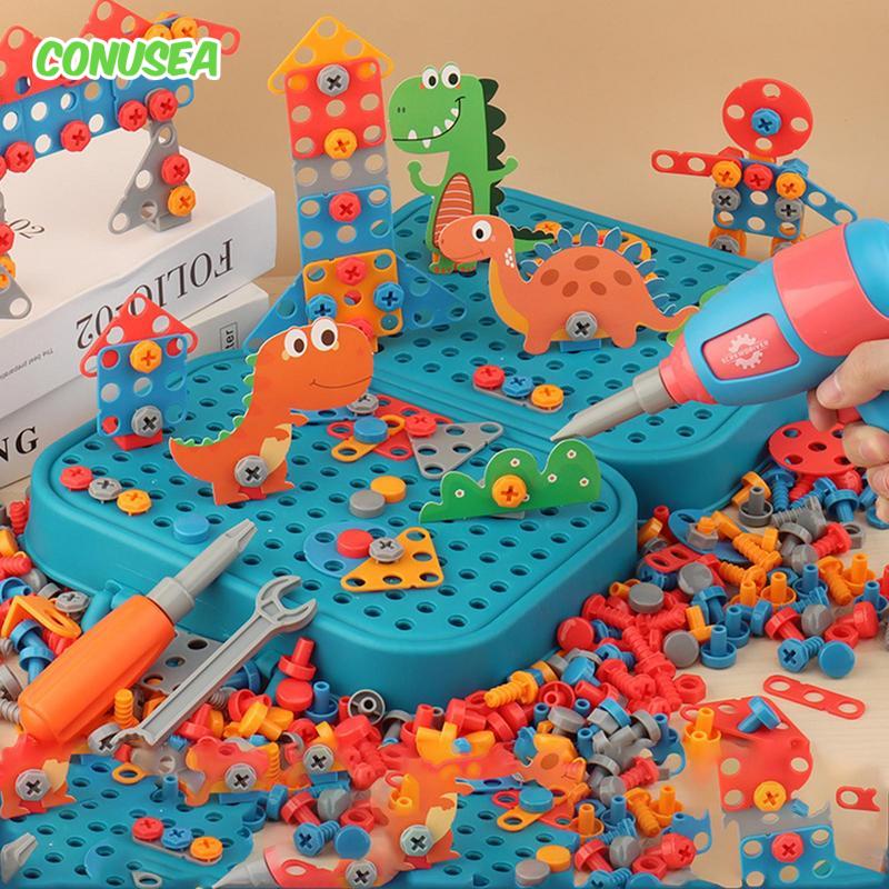 恐竜ドリル子供用完成品ツールキット電動ドリルネジナットキャリ - Power Tools Kids のレビューと価格